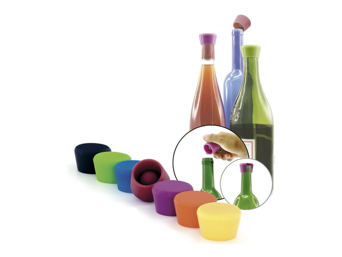 Pulltex Vinstopper i silikon blandade färger