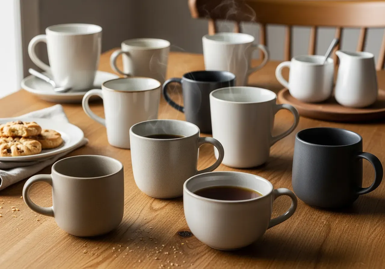 Kaffekoppar och muggar för fika