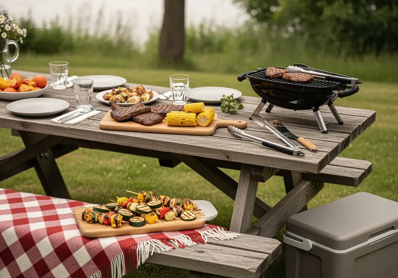 Portabel Nomad grill med tillbehör