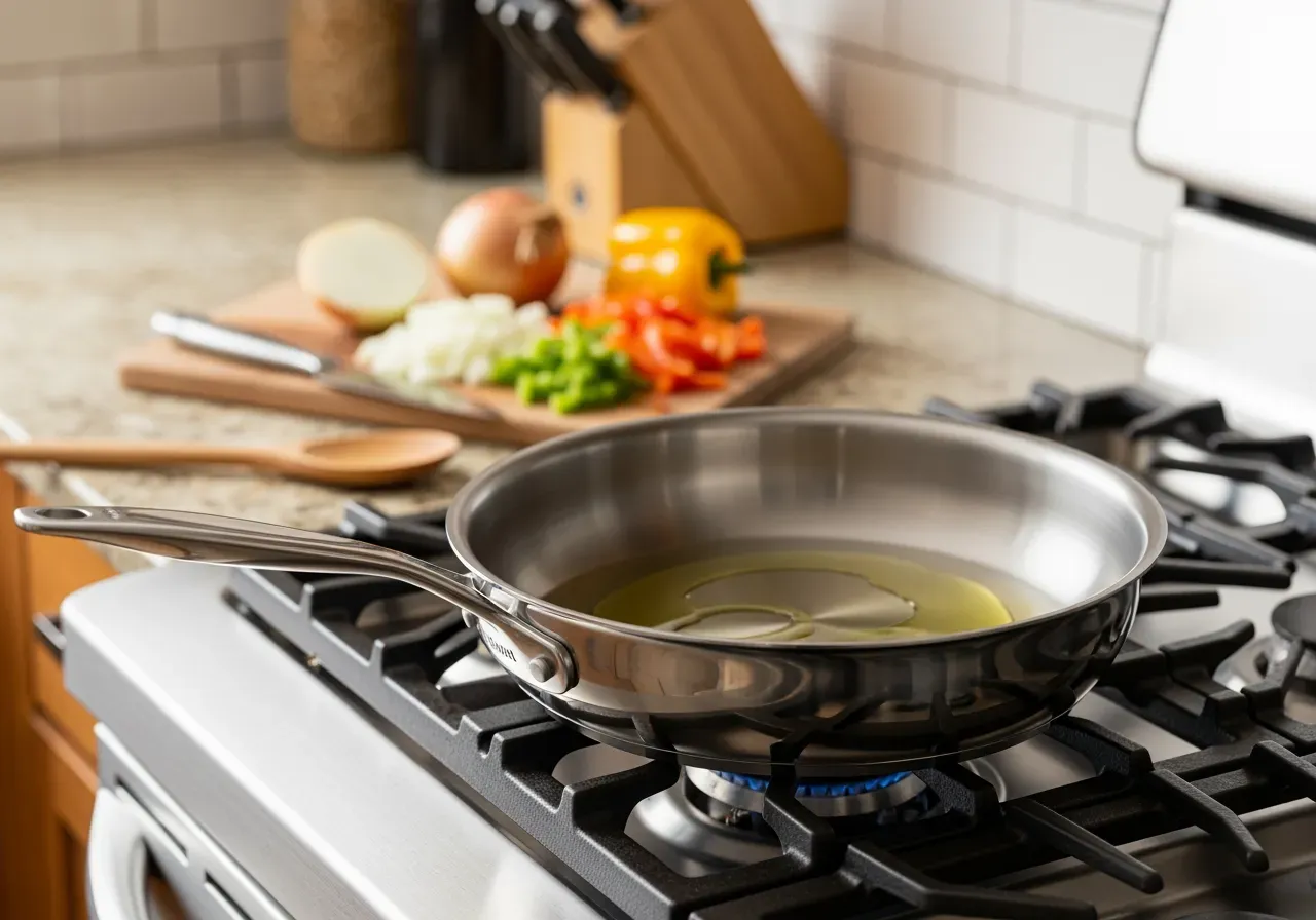Sautépannor i köket och valet